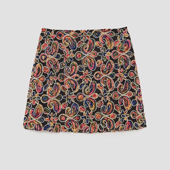 Zara Embellished Mini Skirt - Picture 1 of 8
